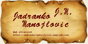 Jadranko Manojlović vizit kartica